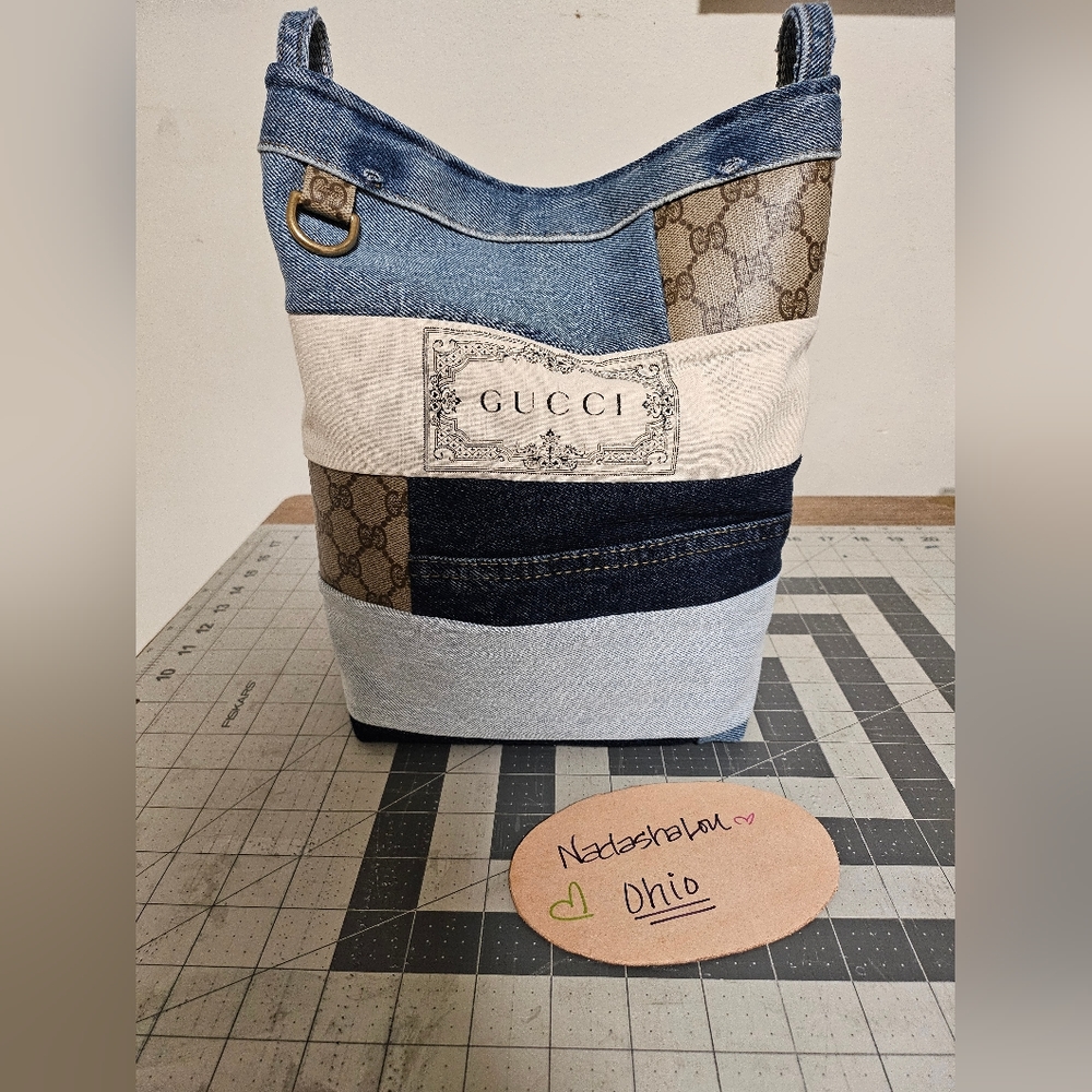 ❌️SOLD❌️Repurposed Upcycled Crossbody bag made from Authentic Gucci canvas
